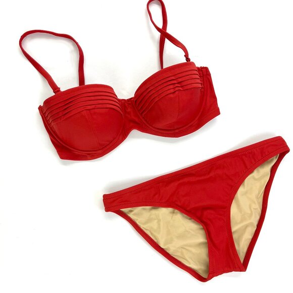 NWOT - J.Crew Red Underwire Bikini | Size 34D & Size M - Picture 1 of 10